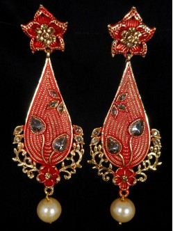 Reverse Ad Earrings With Meenakari Work